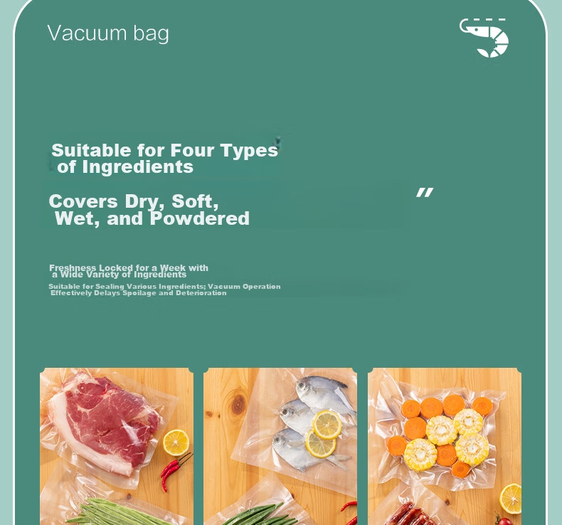 Deli Vacuum Sealer Machine Household Commercial Food Vacuum Packaging Bags Food-Grade Safety Material 15cm*20cm/50pcs 8
