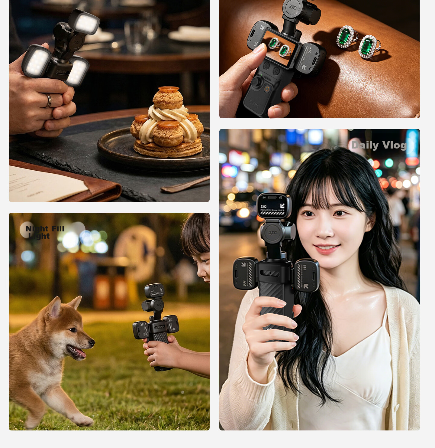 JJC Magnetic Fill Light for DJI Pocket 4, Magnetic Lighting Accessory for DJI Osmo Pocket Gimbal Action Camera, Vlog Shooting Portable Mini Pocket Light 11