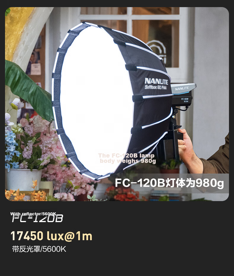 NANLITE FC-120B Bicolor Photography Light Portable LED Fill Light Creative Flat Photo Light Continuous Light for Live Streaming Short Video Interview Portrait 6