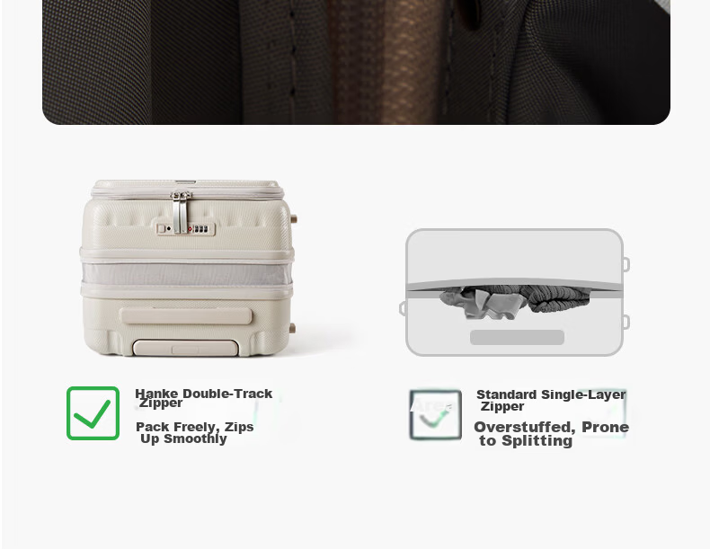 Hanke Expandable Luggage Women Trolley Large Capacity Men Carry-On Suitcase 20 Inch Ivory White Side Opening 33