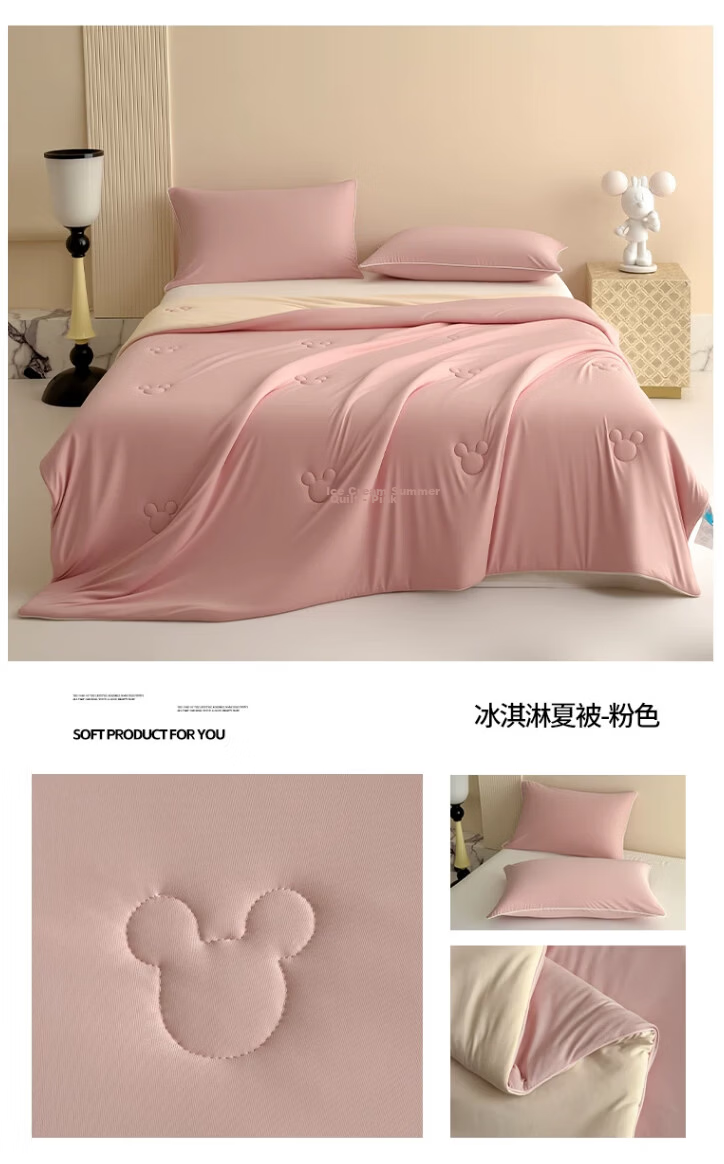 Disney Class A Cooling Silk Air Conditioning Quilt Children's Summer Quilt 150x200cm Single Ice Silk Summer Quilt Machine Washable Thin Quilt 24