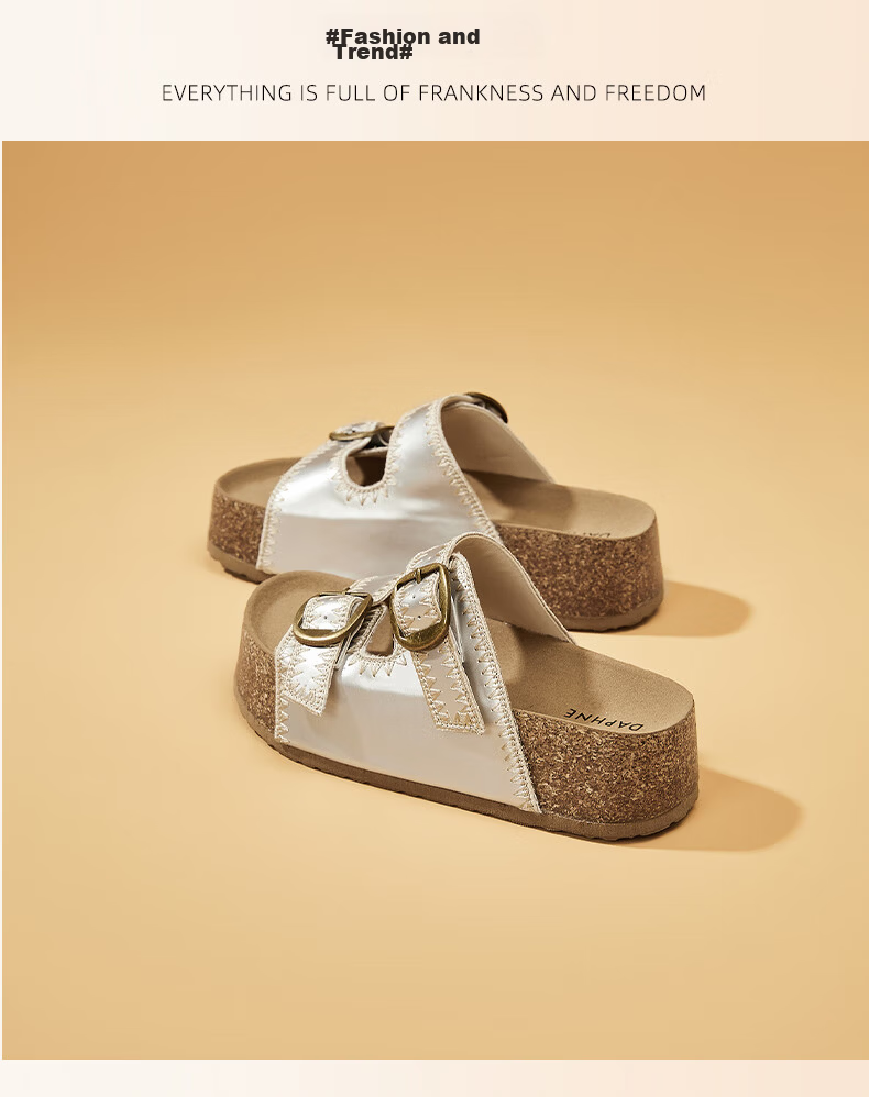 DAPHNE Women's Platform Birkenstock Sandals 2026 Summer New Trendy Height-Increasing Slip-On Beach Shoes 32