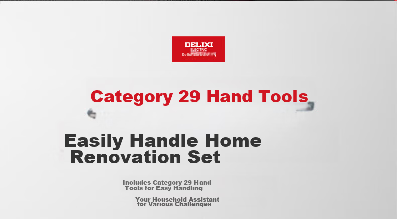 DELIXI Household Toolbox Set Electrician Carpenter Telecom Maintenance Hardware Manual Tools 50-Piece Set 10