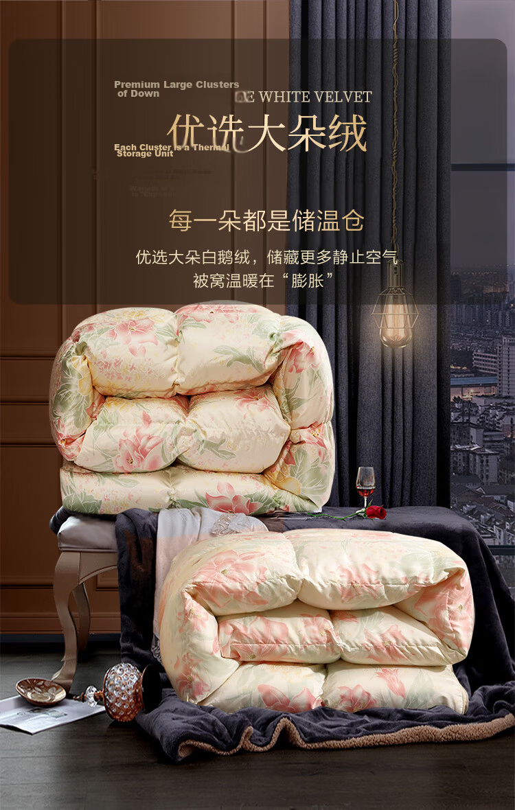 FUANNA down Comforter, 95% White Goose Down, Double Size Winter Quilt, 1000g Filling, 203*229cm 4