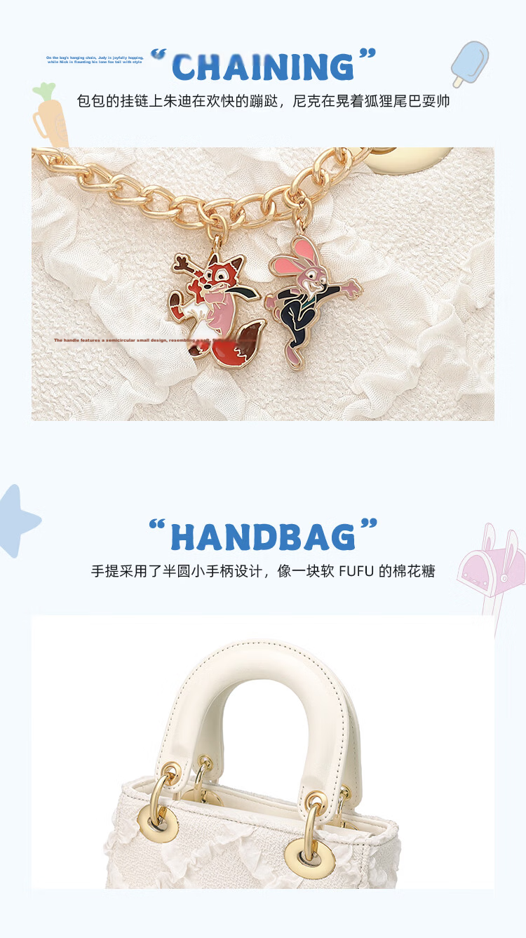 Disney Women's Lightweight Luxury Chiffon Princess Small Square Shoulder Crossbody Bag Travel Handbag Birthday Gift 2026 New 9