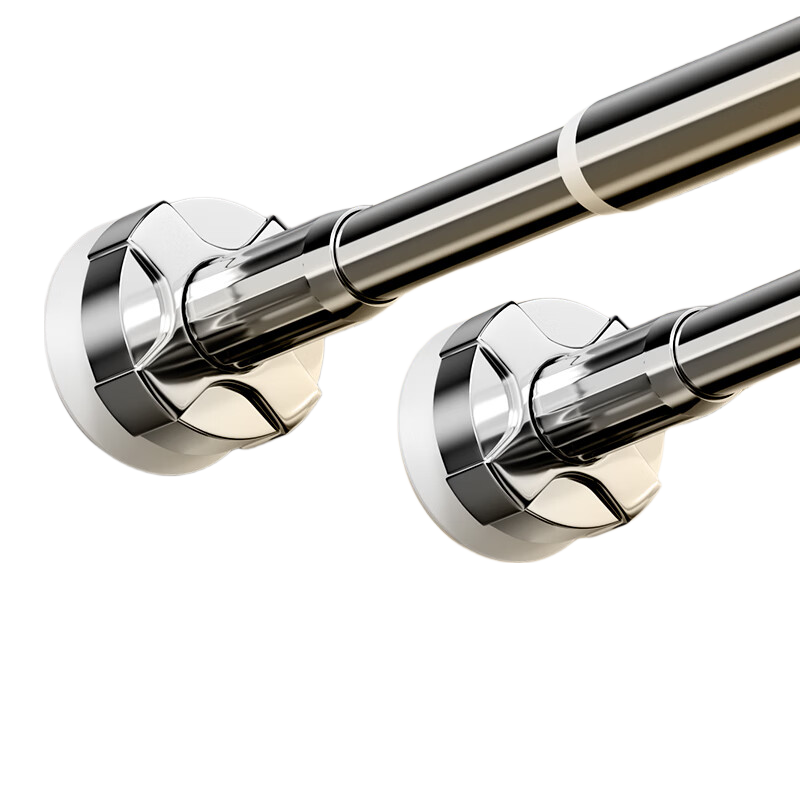 Cobbe Adjustable Clothes Drying Rod Fixed Shower Curtain Rod No-Drill Stainless Steel Balcony Wardrobe Hanging Support Rod 110-200cm