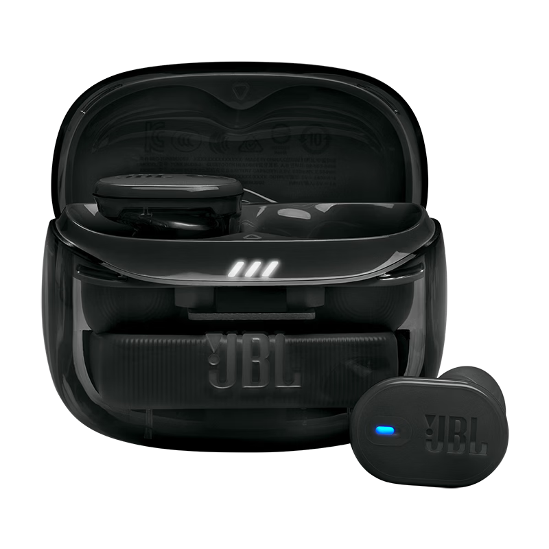 JBL TUNE BUDS 2 True Wireless Bluetooth Earbuds Active Noise Cancelling Sports Earphones Compatible with Android In-Ear Gaming Headset Transparent Black