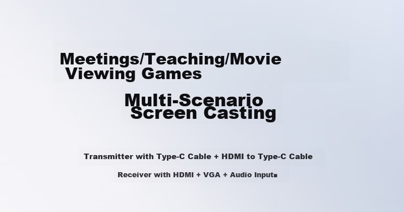 Green Giant HDMI Wireless Screen Mirroring 4K HD Conference Type-C/VGA Audio Wireless Transmitter Screen Sharing Device for Phone TV Computer Projector Point-to-Point 100m T12 8