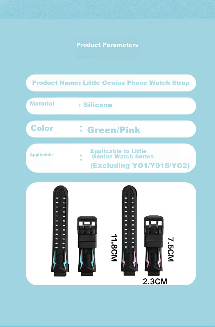 Dipuer Compatible with Xiaotiancaili Smartwatch Straps, Original for Z6/Z8/Q1A/D3/Z7/Z5/Z9/D2 Children's Watches, Silicone Wristband, Universal And Detachable [Pink] 3