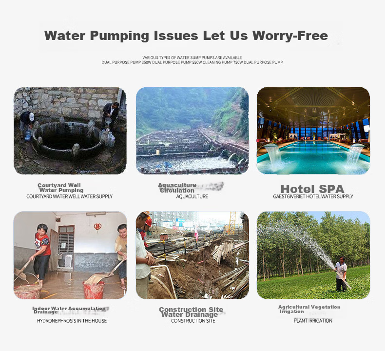Medas Automatic Dual-Use Sewage and Clean Water Pump 220V High Lift High Flow Submersible Pump for Home and Rural Irrigation 14