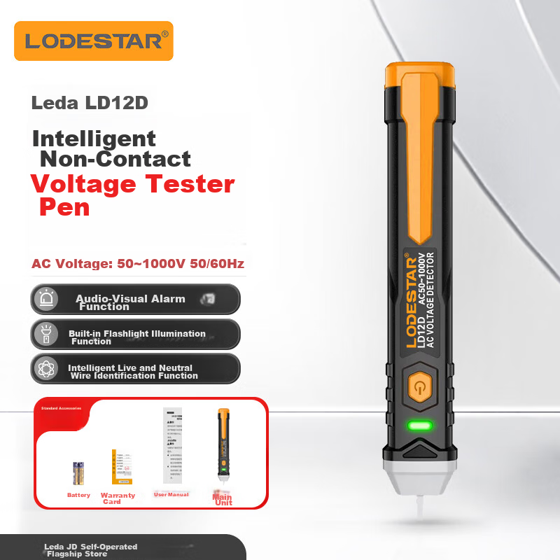 LODESTAR Non-Contact Voltage Tester Pen with Sound and Light Alarm for Electricians 50~1000V LD12D
