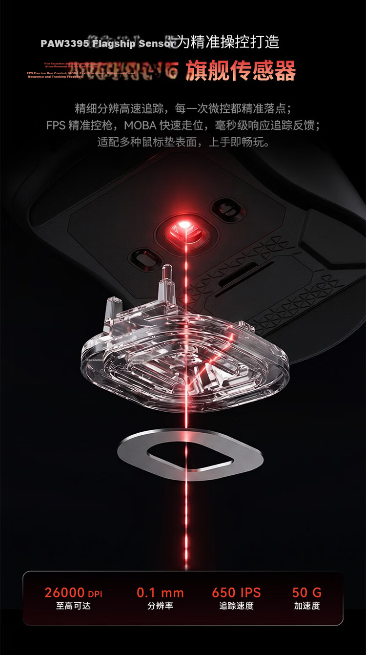 Lenovo Lai Ku Wired Gaming Mouse with RGB Flow Light Effects, Lightweight Design, Customizable Macro Editing, Esports Mouse Chip Gaming-Grade 10000DPI Sensor MG101 4