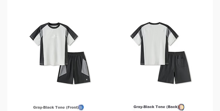 Balabala Boys Short Sleeve Set Children's Mid-to-Large Kids Two-Piece 2026 Spring Summer Quick-Dry Cooling Colorblock 47