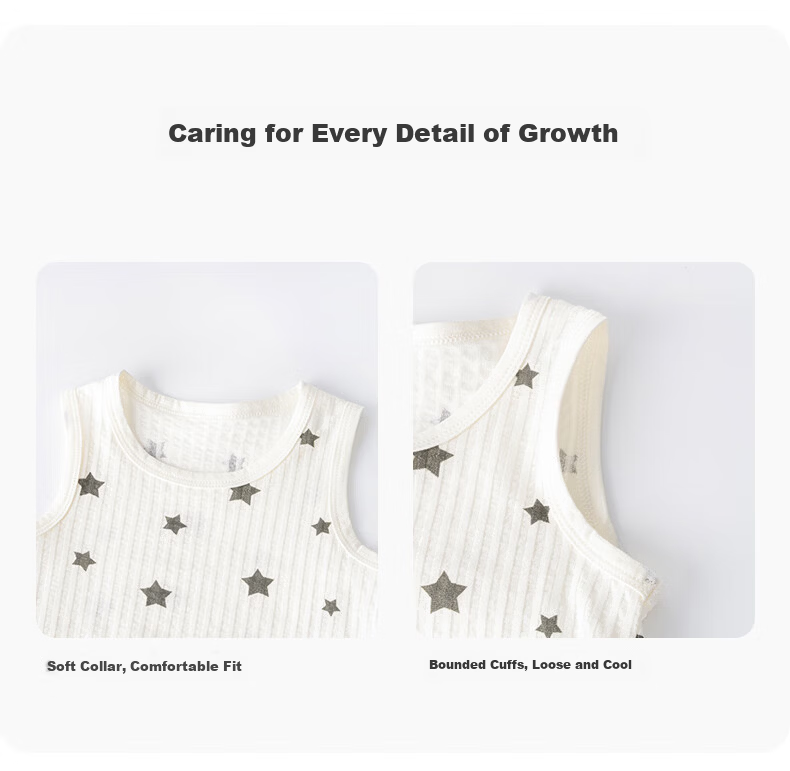 Tonglian Chuxin [3-Pack] Baby Vest Summer Thin Sleeveless T-Shirt Pure Cotton Top Boys Girls Children Tank Top Infant Clothes 13