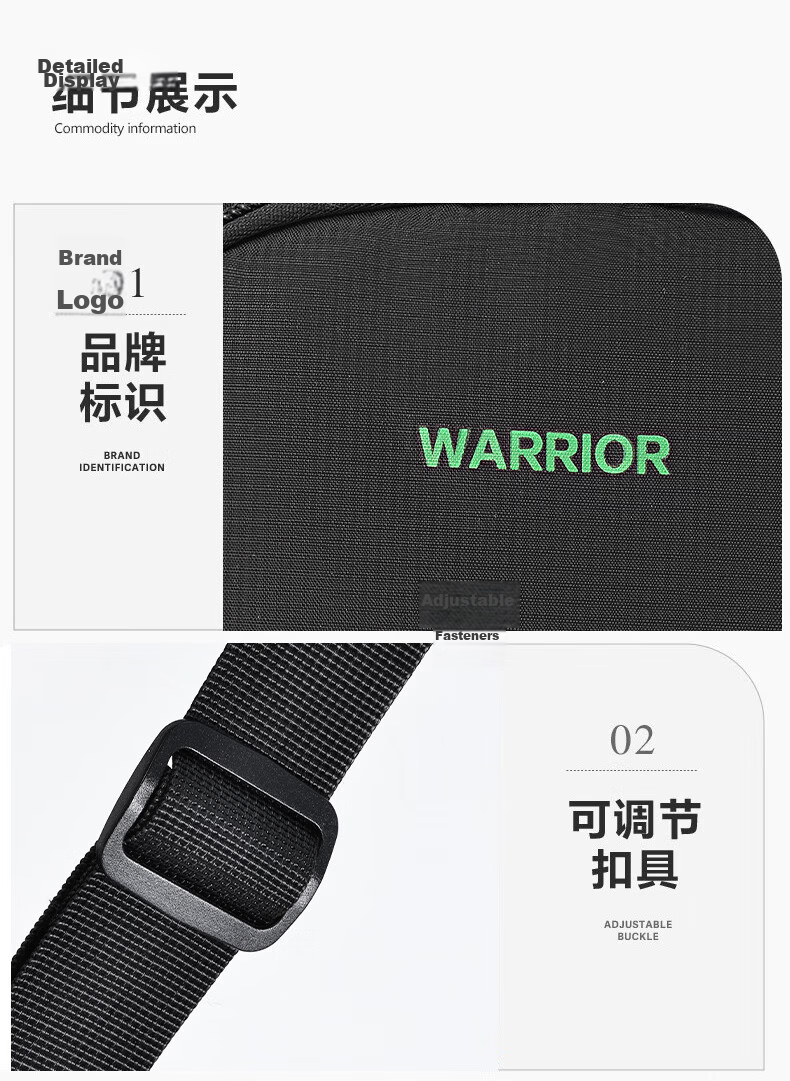 Warrior Men's Large Capacity Multifunctional Shoulder Bag Commuter Casual Crossbody Bag Cycling Sports Chest Bag Phone Bag for Women 15