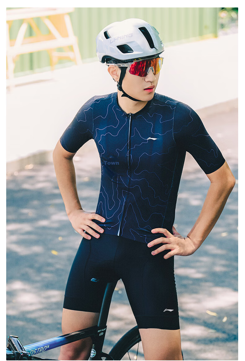 LI-NING Men's Cycling Shorts 2025 Summer New Antibacterial Thickened Shock-Absorbing Road Bike Padded Shorts 9