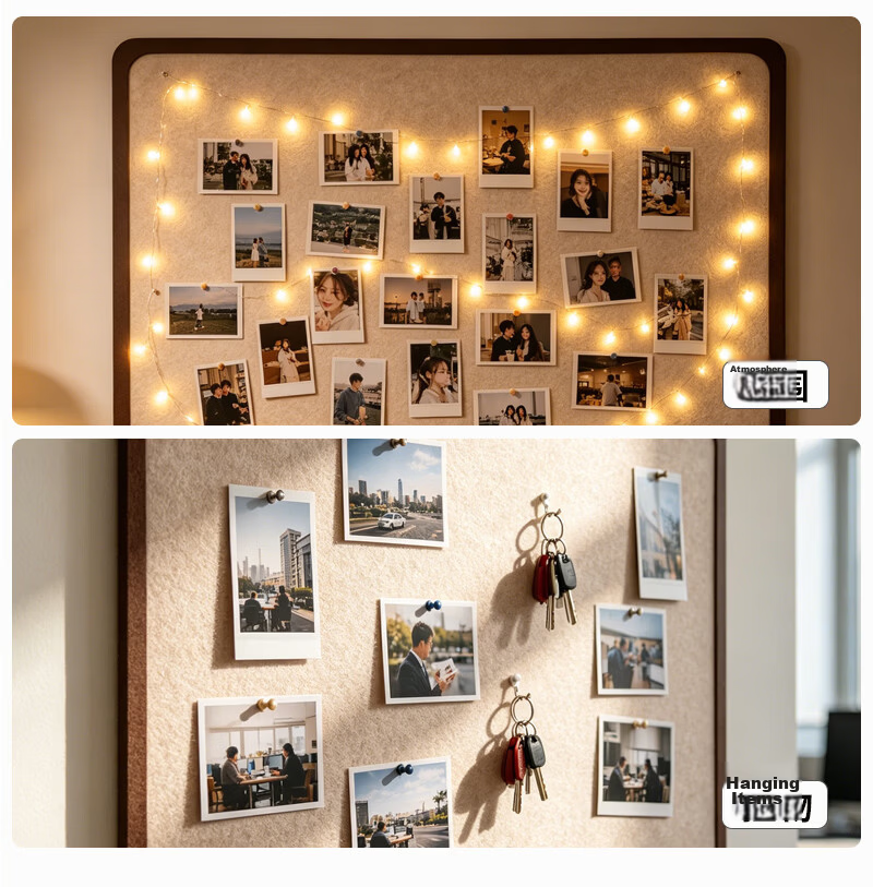 AUCS Felt Board Wall Sticker Photo Wall 120x180cm Perler Bead Display Frame Wool Felt Photo Background Display Wall Pin-Free Message Board Notice Board Promotional Board Formaldehyde-Free 3