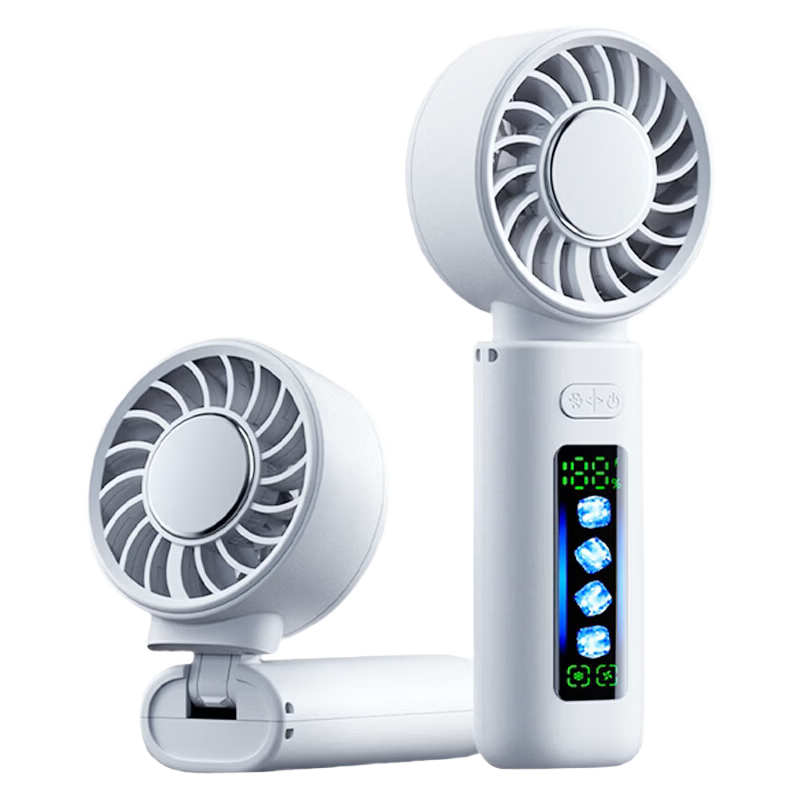 PolarBees 2026 New Portable Handheld Folding Semiconductor Cooling Neck Fan Rechargeable Long Battery Life Mini Desktop Cooling Device