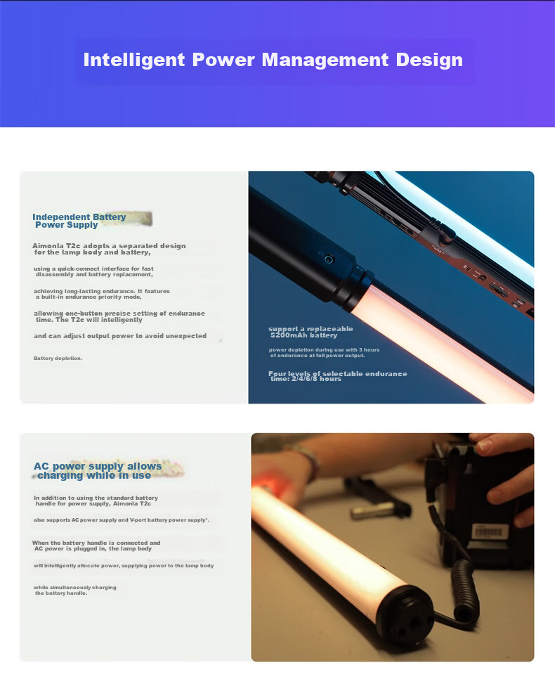 AMARAN Aputure T2c Handheld LED Fill Light Stick Outdoor Portable RGB Full-Color Stick Light for Live Streaming Photography Soft Ambient Light 10