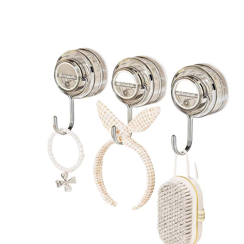 Aijiepu Suction Cup Hooks 3-Pack Strong Vacuum No-Drill Adhesive Hooks Bathroom Seamless Hooks Over Door Clothes Hooks