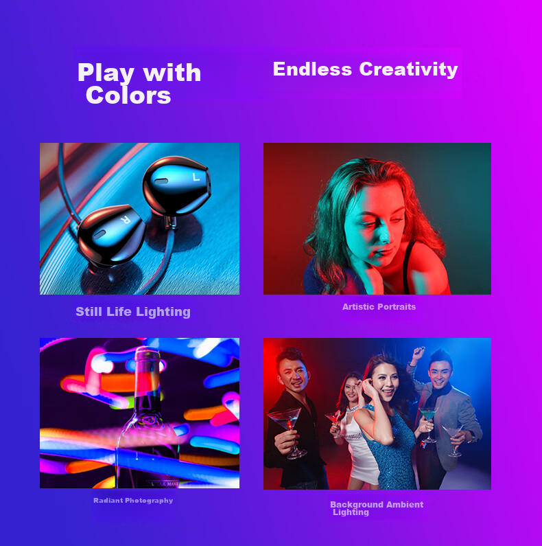 Wonew Mini Pocket Fill Light Portable LED Multi-Color Lighting Phone Selfie Camera Photography TikTok Live Streaming Small Full-Color Soft Light 3