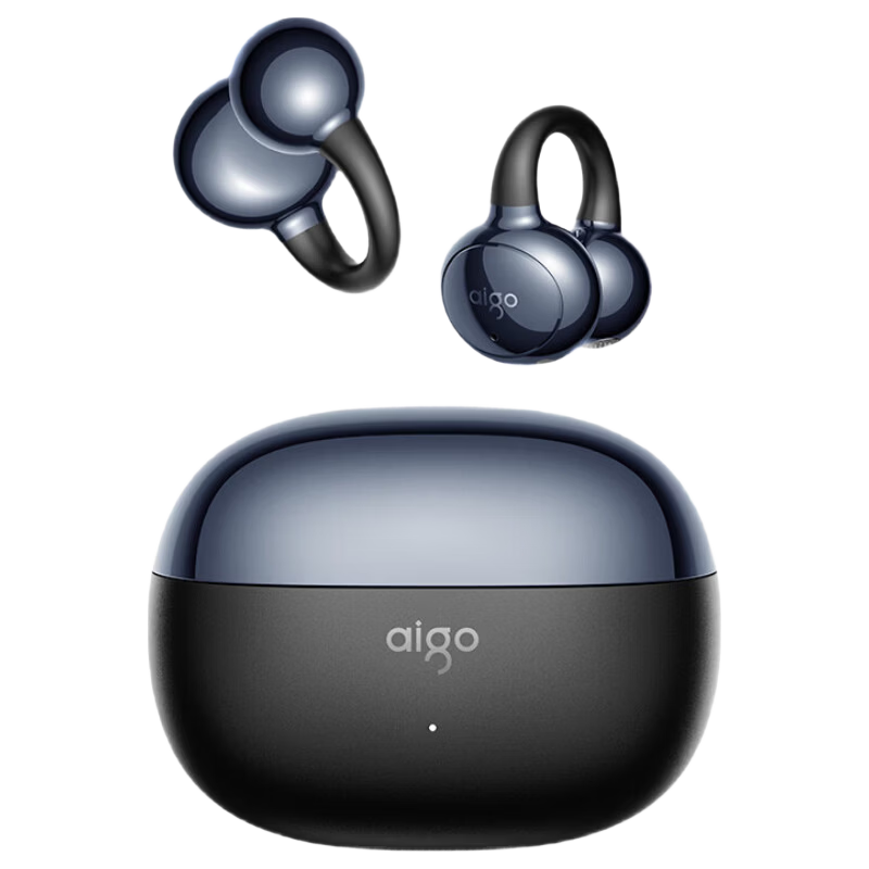 Aigo 2026 New AI Bluetooth Ear Clip Wireless Bone Conduction Open-Ear Comfortable Long-Wear Sports Running CA88 Black
