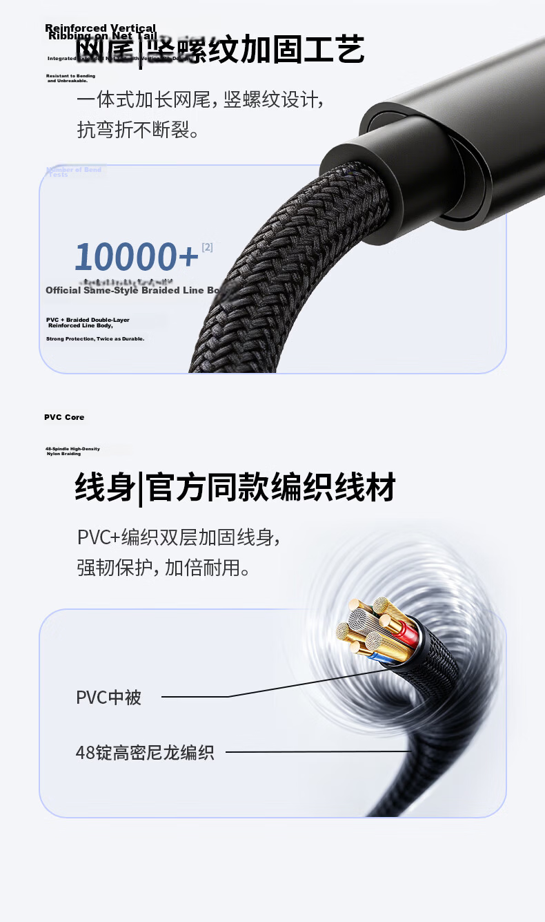 Hisense Type-C Dual-Head PD 240W Super Fast Charging Cable for Huawei Honor Xiaomi Apple 17/16/15 Laptop Car Use Gray Black 2m 10