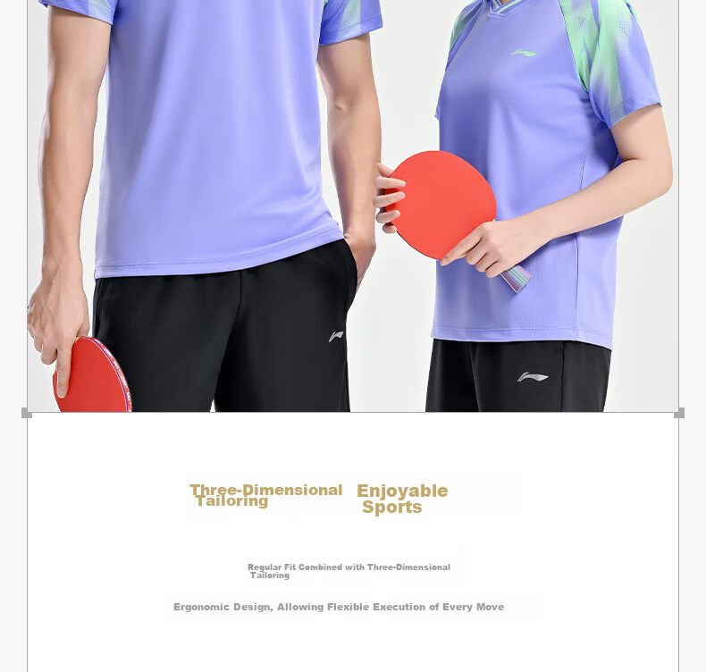 LI-NING Table Tennis Quick-Dry Short Sleeve Shirt Professional Competition Sportswear Unisex Comfortable Breathable Team Jersey 12