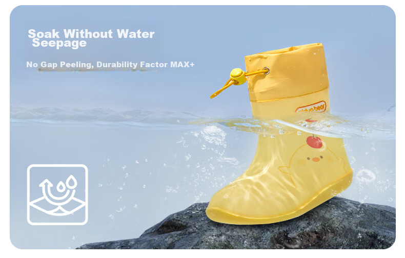 Nido Bear Kids Rain Boots Baby Non-Slip Waterproof Shoes Boys Girls School Shoes YX2601 Size 23 8