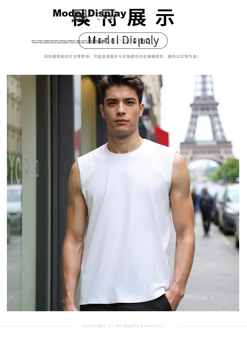 ROMON 100% Cotton Men's Vest Summer Thin Comfortable Breathable Casual Loose Sleeveless T-Shirt Tank Top 8