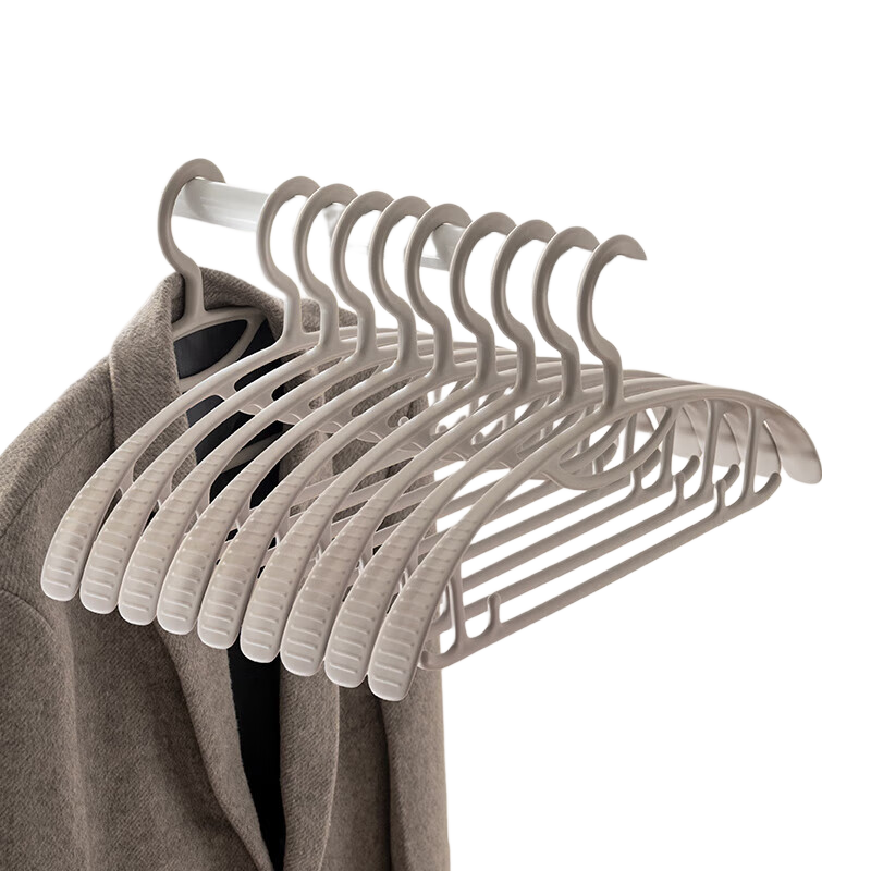 Lanjiaoluo Non-Slip Hangers for Adults, Thickened Wide Shoulder Gray 10-Pack Drying Rack