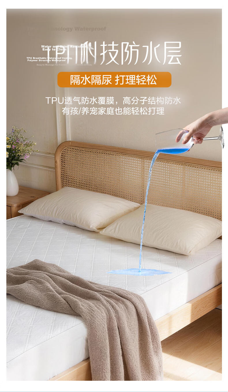 FUANNA 60-Count Long-Staple Cotton Fitted Sheet, Antibacterial Pure Cotton Bed Cover, Non-Slip And Dirt-Resistant Bed Sheet, Double-Size All-Cotton Bedding for 1.8-Meter Bed 5