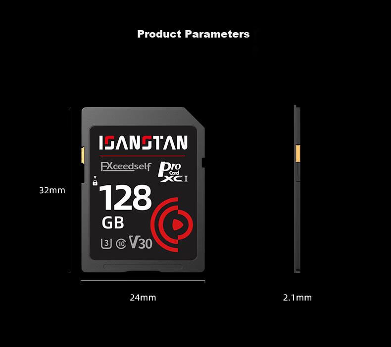 ISANSTAN Camera Memory Card 64GB Compatible with Canon/Sony/Nikon/Panasonic/Fujifilm CCD DSLR 4K Ultra HD U3 High-Speed V30 SD Storage Card 20