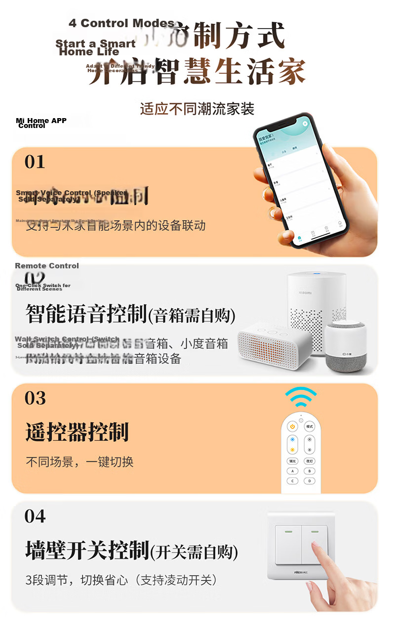 NVC LED Ceiling Light Smart Full-Spectrum Eye-Care Living Room Lamp 140W [Yuechen] Full-Spectrum Intelligent Control Living Room Light 8