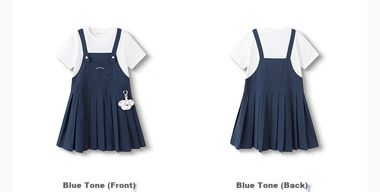 BALABALA Girls' Dress 2025 Summer Faux Two-Piece Suspender Skirt [miiiiichan IP] 202225111067 11