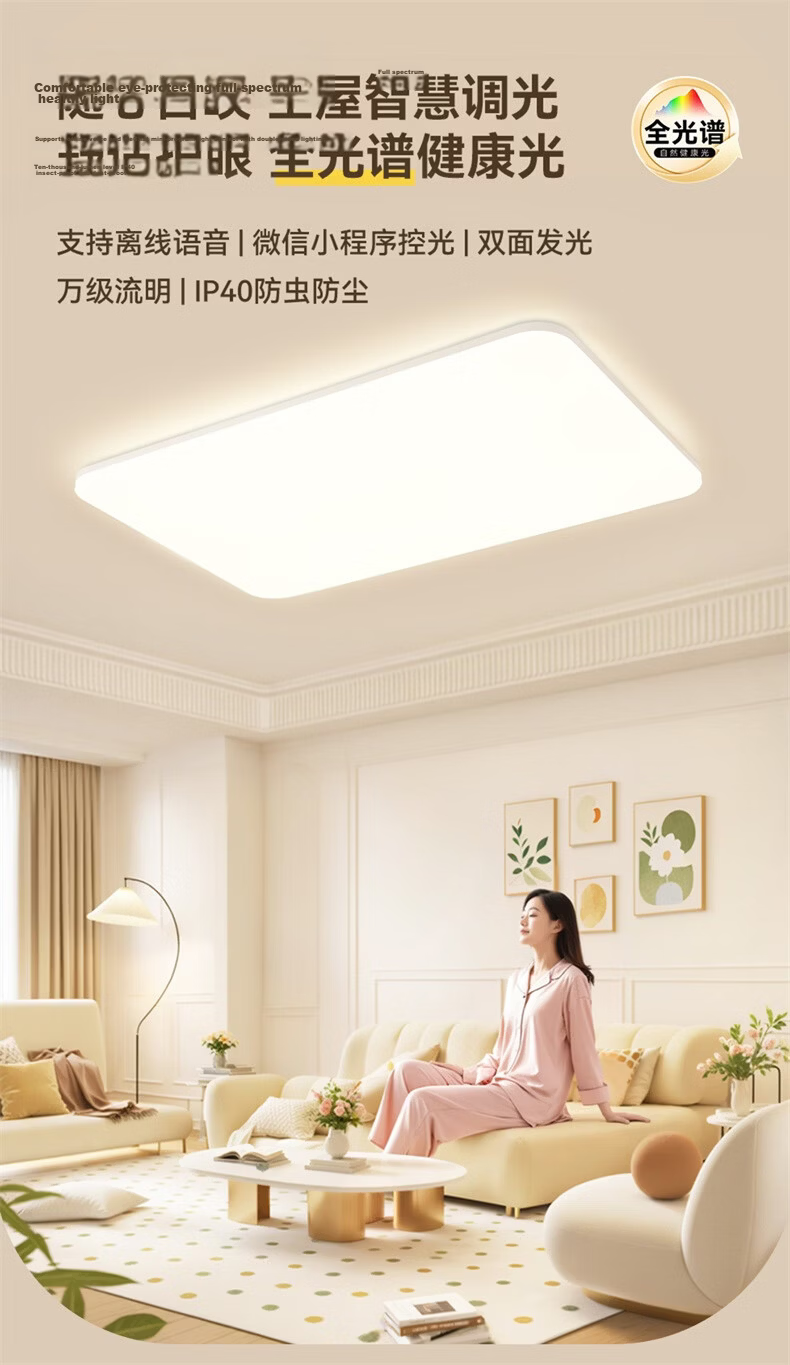 NVC Ceiling Light Living Room Main Light Bedroom Fixture Offline Voice Control Full Spectrum 2026 New Model with Installation Langyu 1