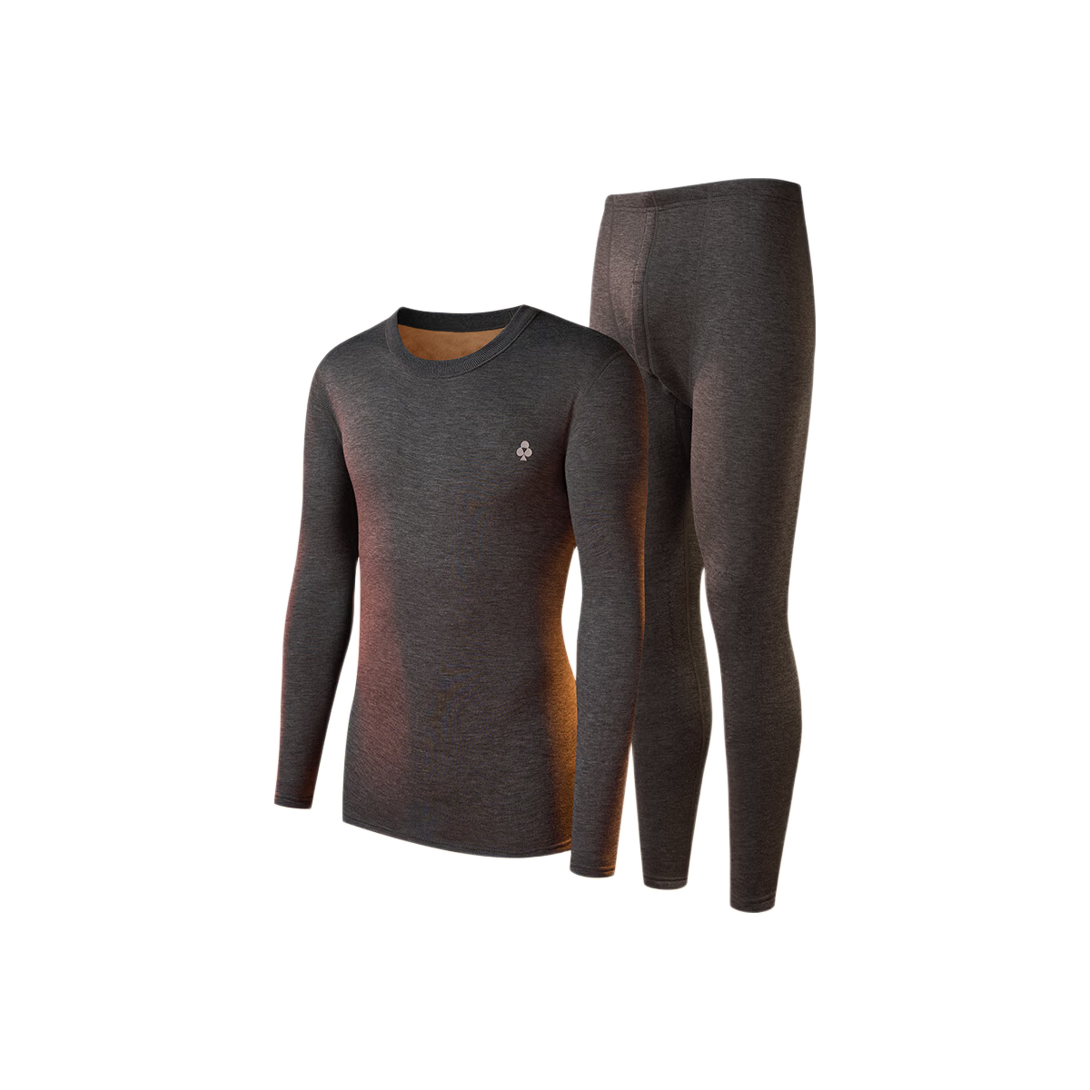 YOUKESHU Men's Thermal Underwear Set, Thickened Double-Layer Cashmere Silk Seamless Breathable Autumn Shirt and Pants