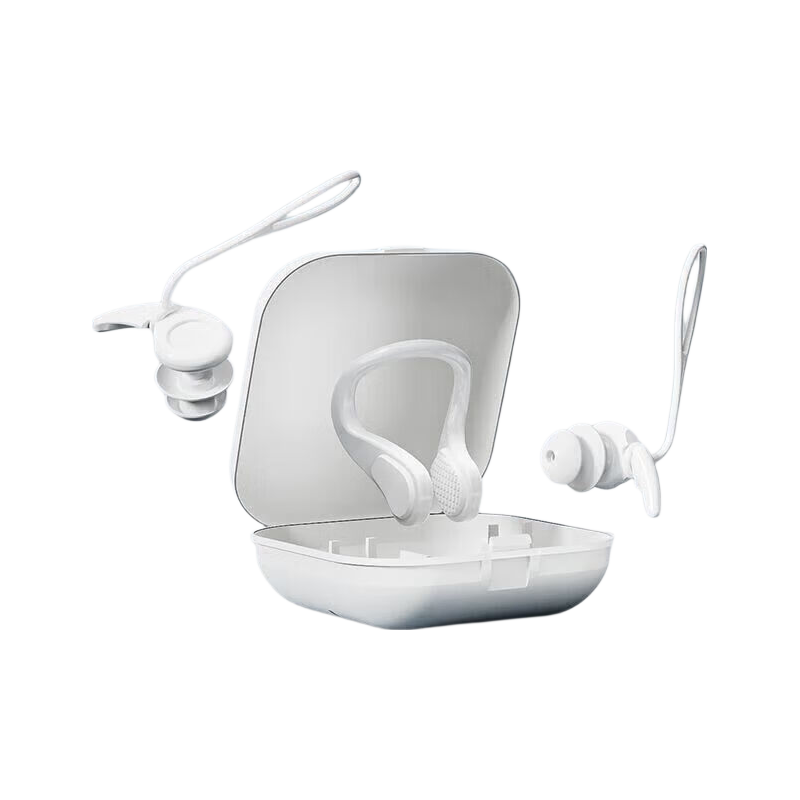 Jeep Swimming Earplugs, Waterproof, Non-Absorbent, Adult Otitis Media Prevention, Anti-Choking Water Nose Clip, Bathing Essential Set, Ivory White