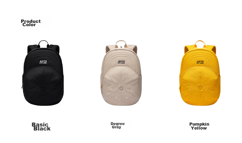 Anta Large Capacity Basketball-Shaped Backpack Youth Cycling Sports School Bag College Style Laptop Bag 7