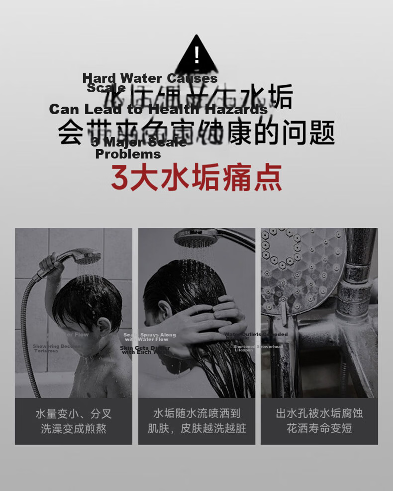 HOMK Seiko Pressurized Shower Head New Bathroom Filtered Single-Head Shower Sprayer 11