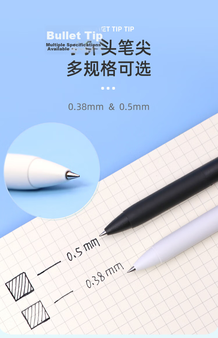 Uni-Mitsubishi Uni-Ball One Series, Small Concentric Core Blue Gel Pen, High Aesthetic Value, 0.5mm Blue Signing Pen UMN-S 5 Pieces 3