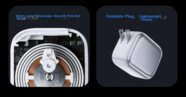 Kewo Apple 17 Charger 67W GaN Fast Charging Head with Retractable Cable for iPhone 16 Pro Max Huawei Xiaomi Phone Tablet Laptop 11