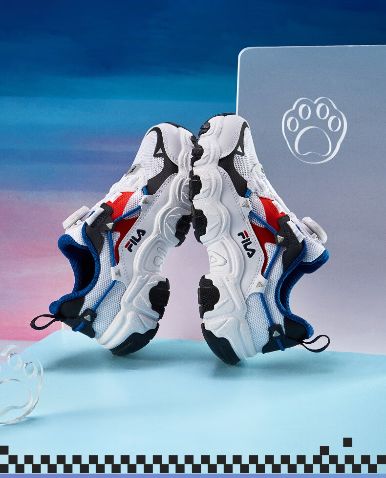 fila斐乐童鞋儿童跑步鞋2022春季款男女童潮流猫爪鞋运动鞋37码