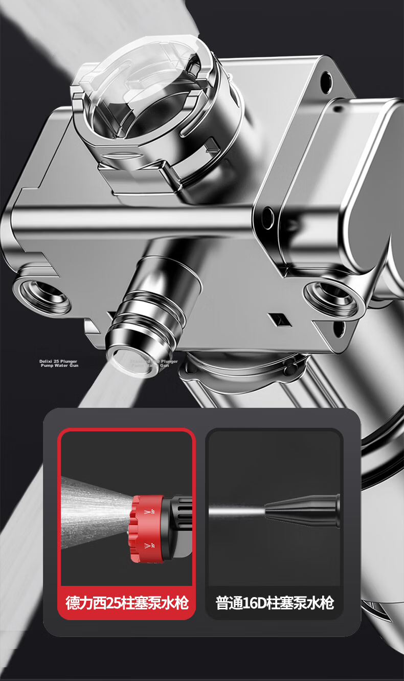 DELIXI Portable High-Pressure Cordless Lithium Battery Car Wash Gun High-Power Brush Pump Car Cleaning Tool 8