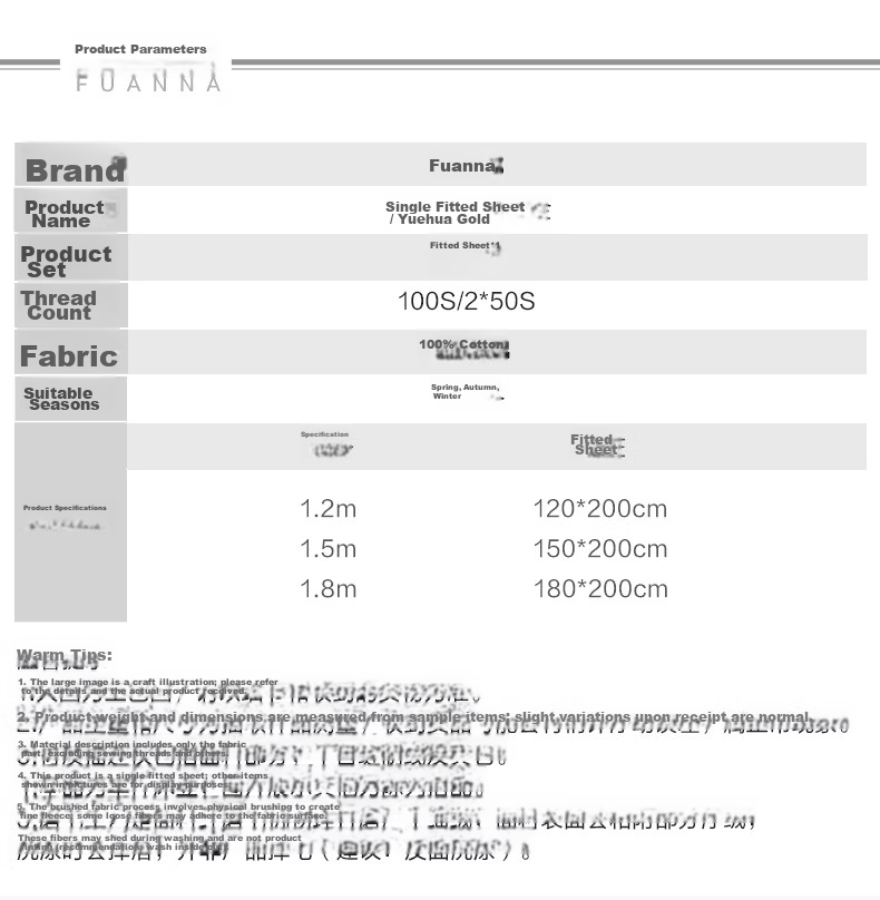 FUANNA Single Bed Sheet, 100-Count Long-Staple Cotton Brushed Fabric, Class A Non-Slip And Dirt-Resistant Winter Mattress Protector, 120×200cm 15