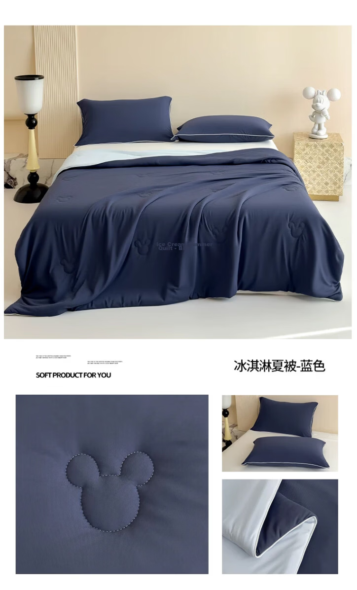Disney Class A Cooling Silk Air Conditioning Quilt Children's Summer Quilt 150x200cm Single Ice Silk Summer Quilt Machine Washable Thin Quilt 25