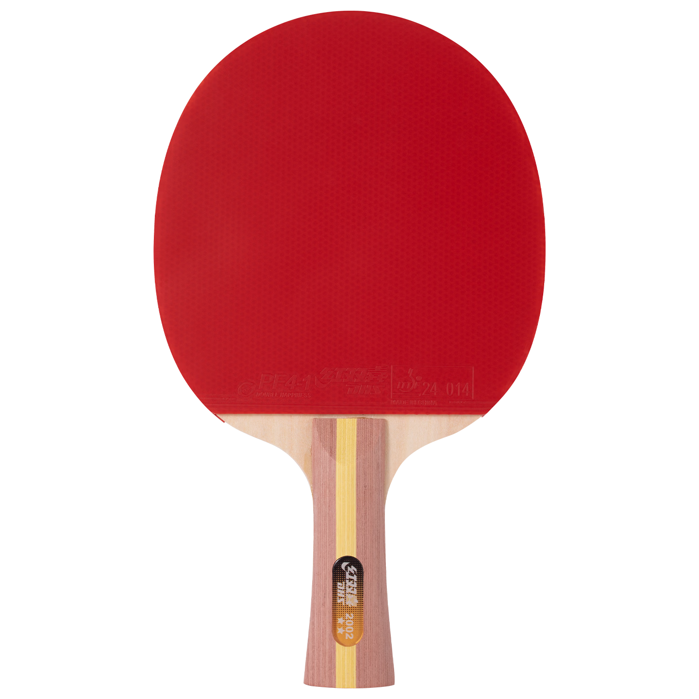 DHS Two-Star Penhold Double-Sided Anti-Grip Table Tennis Racket, Single Racket Finished Product, Bingbing Racket H2002 with 6 Balls Included