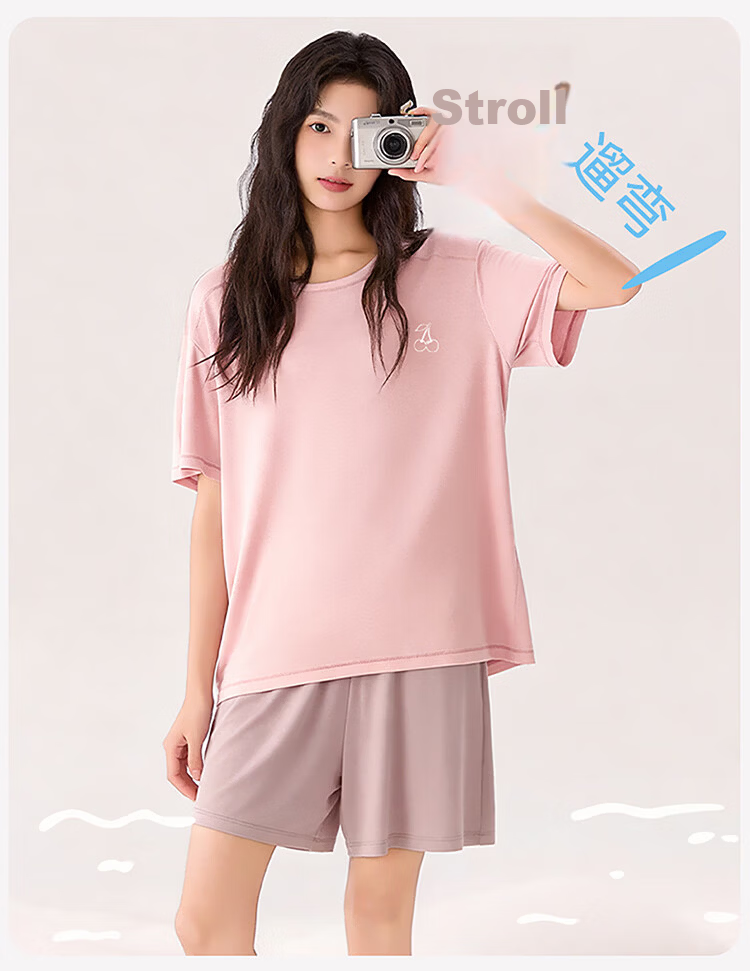 Miiow Girl Summer Short Sleeve and Shorts Pajama Set for Middle and High School Students Teen Girls Air Conditioning Homewear 10
