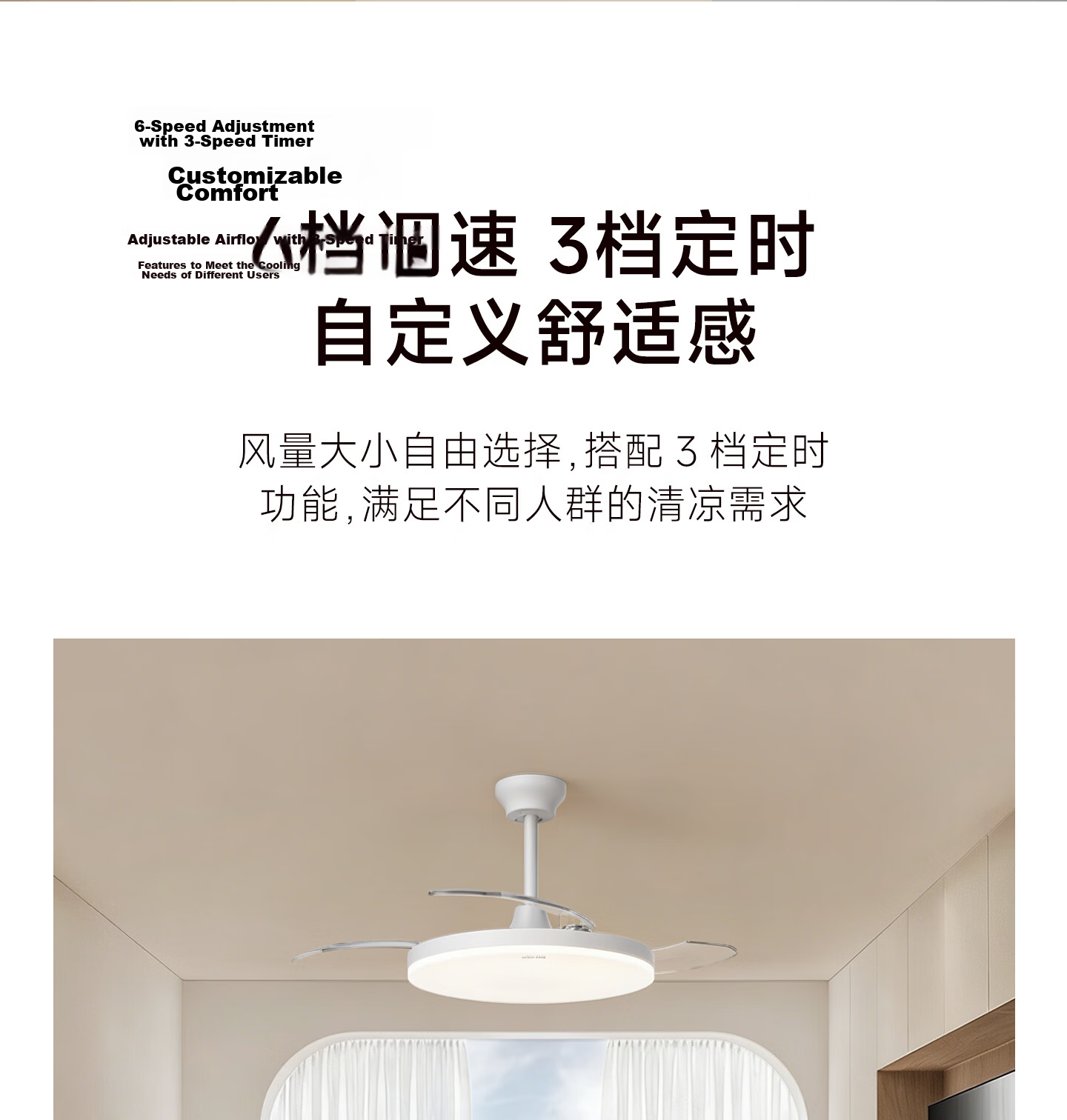 Sanxiong Aurora Full Spectrum LED Ceiling Fan Light Fan Lamp Dining Living Room Home Integrated Fan Light Fengyue 36 Inch 83W 16