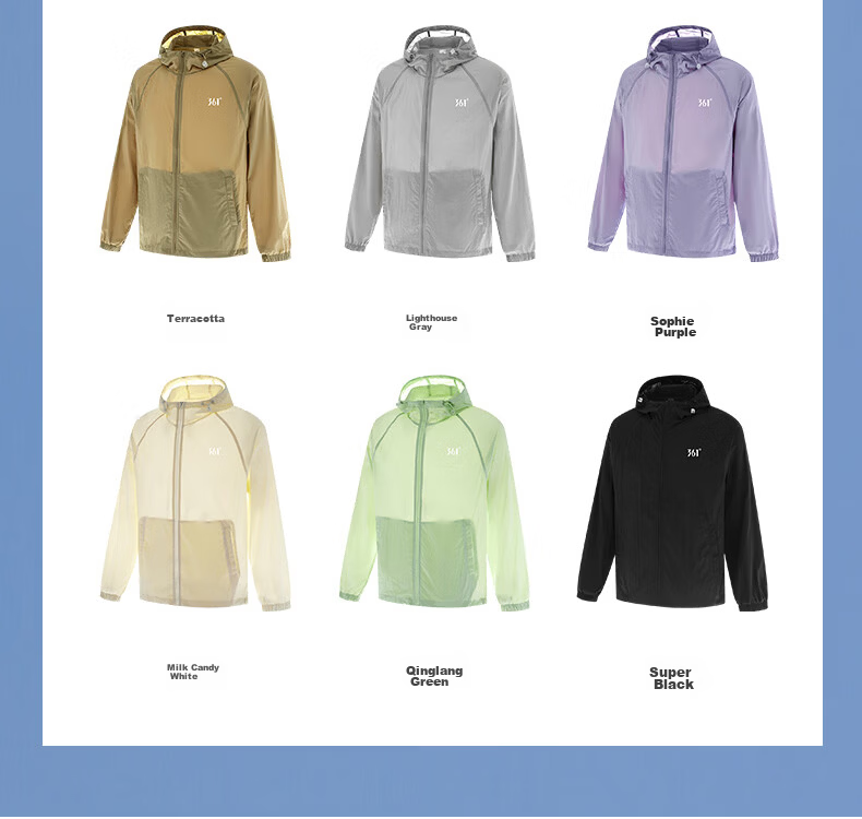 361° Sunscreen Jacket Unisex Spring Summer UPF50+ UV Protection Sports Outdoor Coat 0601F Super Black L 9